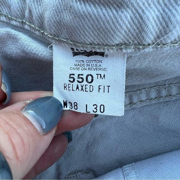 Vintage 90s Levi’s 550 relaxed fit beige jeans 38x30 - Picture 10 of 10